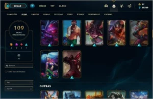 Conta urnanked com 118 champs e 109 skins + KAYLE JUIZA - League of Legends LOL