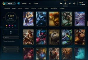 Conta urnanked com 118 champs e 109 skins + KAYLE JUIZA - League of Legends LOL