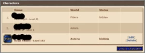 Conta RP global - Tibia