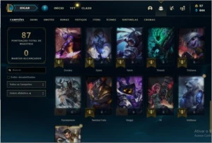Platina 4 smurf 2,7k de el e skins no inventario - League of Legends LOL