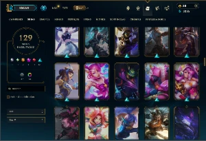 Unranked com TODOS os Champs e 129 Skins ( JG / MID / TOP ) - League of Legends LOL