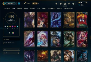 Unranked com TODOS os Champs e 129 Skins ( JG / MID / TOP ) - League of Legends LOL