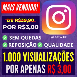 !Promoção! 1K Visualizações Instagram por apenas R$ 3,00