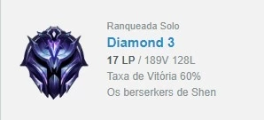 Conta diamente 3 - League of Legends LOL