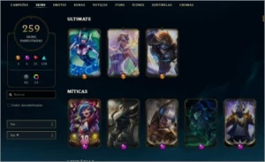 Conta Diamante 4, 259 Skins - League of Legends LOL