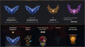 Conta league of legends DIAMANTE 1 LOL
