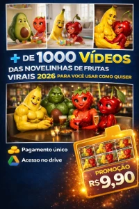 Pack Novelinhas de Frutas Virais 2026 (+1000 vídeos)