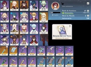 Conta com Kazuha+Arma assinatura+Benção da lua - Genshin Impact