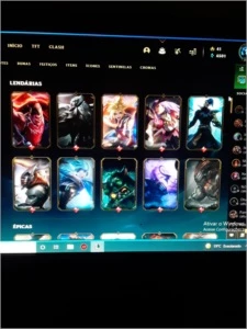 Conta lvl 277 full champ honra 5 110 skins - League of Legends LOL