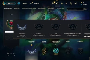Conta prata 4 com 23 Champs e 5 Skins + 6 Espolios - League of Legends LOL