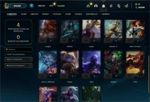 Conta prata 4 com 23 Champs e 5 Skins + 6 Espolios - League of Legends LOL