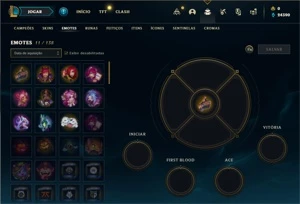 Conta prata 4 com 23 Champs e 5 Skins + 6 Espolios - League of Legends LOL