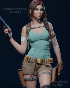 Lara Croft 3D - Arquivo .Stl Para Impressão 3D - Outros