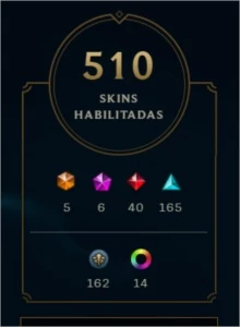 Conta LOL com 510 skins, míticas, etc. - League of Legends
