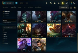 Conta Unranked com 150 Champs e 164 Skins ( MAIN SUP ) - League of Legends LOL