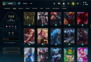 Conta Unranked com 150 Champs e 164 Skins ( MAIN SUP ) - League of Legends LOL