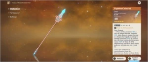 Genshin Impact - Lança 5 estrelas Espinha Celestial