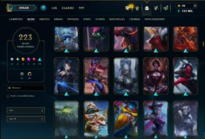 Bronze 4 com TODOS os Champs 223 Skins +1 Prestigio - League of Legends LOL