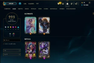 Bronze 4 com TODOS os Champs 223 Skins +1 Prestigio - League of Legends LOL