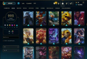 Bronze 4 com TODOS os Champs 223 Skins +1 Prestigio - League of Legends LOL