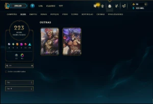 Bronze 4 com TODOS os Champs 223 Skins +1 Prestigio - League of Legends LOL