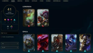 Conta League of Legends Full Acesso - 119 Champs e 41 Skins LOL