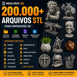 Mega Pack 3D – Mais de 200.000 Arquivos STL para Impressão
