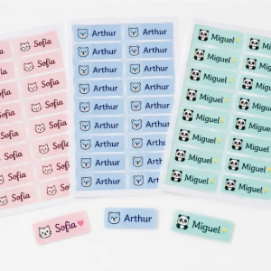 Folha com 27 Etiquetas Personalizadas para Roupas