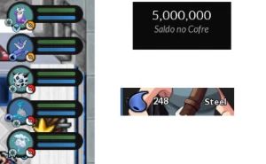 STEEL LVL 248 com pokemons e itens