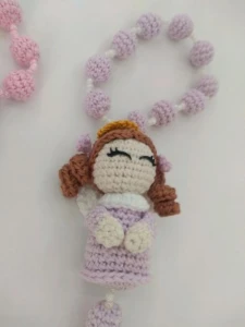 Terço de Crochê com Anjinhos - Artesanato e Personalizados