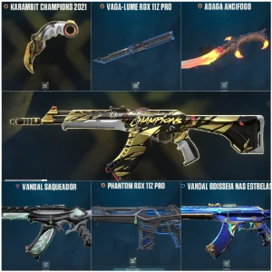 Vandal E Karambit Champions 2021+Butterfly+Adaga Ancifogo - Valorant