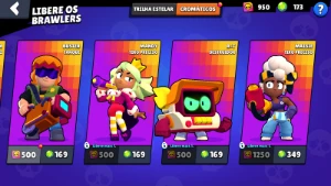 Conta do Brawl Stars com 11.000 troféus e 173 gemas