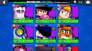 Conta do Brawl Stars com 11.000 troféus e 173 gemas