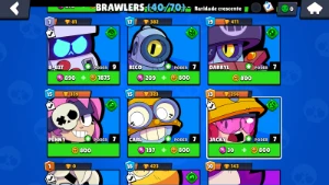 Conta do Brawl Stars com 11.000 troféus e 173 gemas