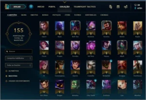 League of Legends Conta Diamond 4 com 17 skins LOL