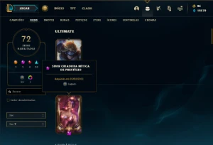 Conta bronze 2 com 125 Champs e 72 Skins ( MAIN ADC ) - League of Legends LOL