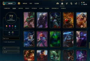 Conta bronze 2 com 125 Champs e 72 Skins ( MAIN ADC ) - League of Legends LOL