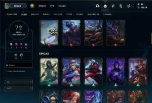 Conta bronze 2 com 125 Champs e 72 Skins ( MAIN ADC ) - League of Legends LOL