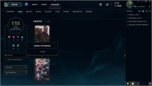 CONTA OURO 1, TODOS CHAMPS, 135 SKINS, 6 VITORIOSAS - League of Legends LOL