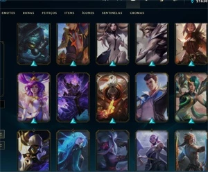 Conta no lol com 212 skins, com 880 RP, 21K EA (Unraked) - League of Legends
