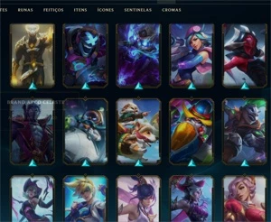 Conta no lol com 212 skins, com 880 RP, 21K EA (Unraked) - League of Legends