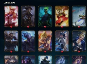 Conta no lol com 212 skins, com 880 RP, 21K EA (Unraked) - League of Legends