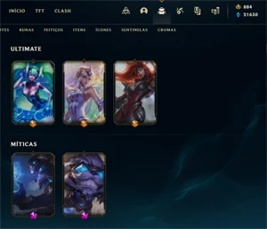 Conta no lol com 212 skins, com 880 RP, 21K EA (Unraked) - League of Legends