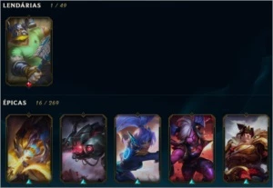 [10% OFF] Conta LoL | Ouro 4 | (Todos Champs & 88 Skins) - League of Legends