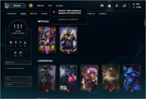 Conta ouro 3 com 155 Champs e 131 skins (1 Prestigio) - League of Legends LOL