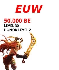 Conta smurf lvl 30 EUW 12 skins + 57K700 EA - League of Legends LOL