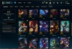 Conta Platina 3 com 34 Champs e 9 Skins + 2 Fragmentos - League of Legends LOL