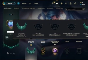 Conta Platina 3 com 34 Champs e 9 Skins + 2 Fragmentos - League of Legends LOL