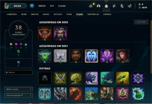 Conta Platina 3 com 34 Champs e 9 Skins + 2 Fragmentos - League of Legends LOL