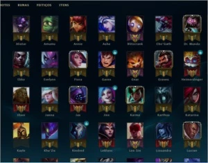 CONTA LEAGUE OF LEGENDS OURO 1, 65 CHAMPIONS, 15 SKINS! LOL